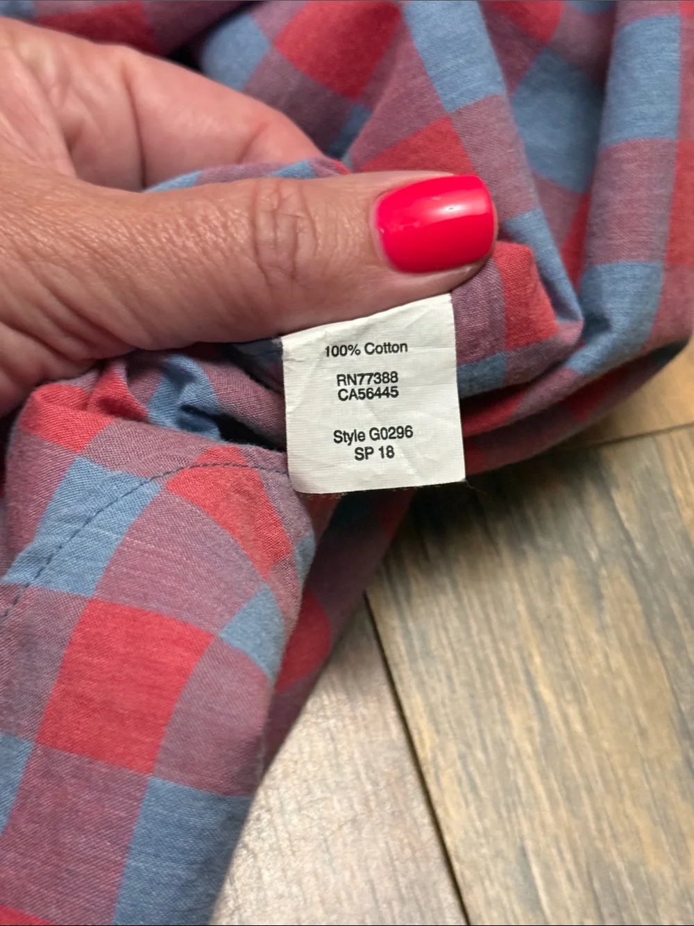 J.Crew Slim Fit Red Blue Gingham Button Down Shirt Men’s XL Spring 2018